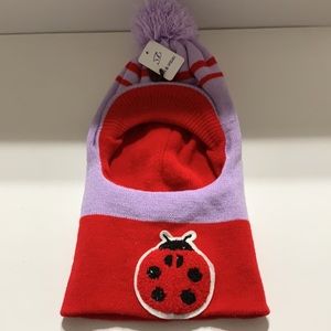 NWT Kids Ladybug Mask Winter Hat